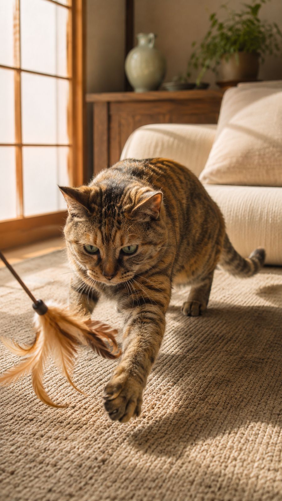 おもちゃに飛びつく猫